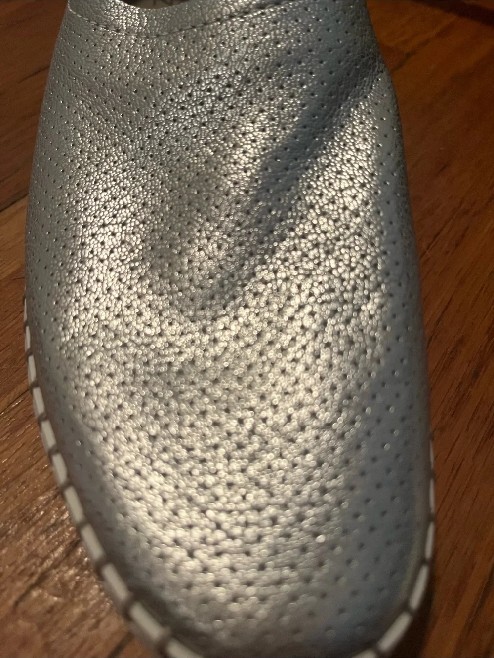 Naturalizer Metallic Silver Slip-On Loafers Size 5
